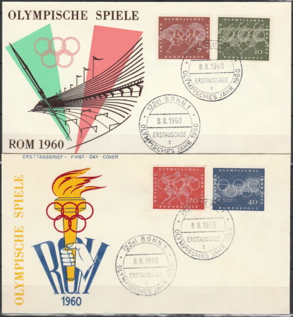 Västtyskland 1960 - 4 kompl FDC - OS i Rom